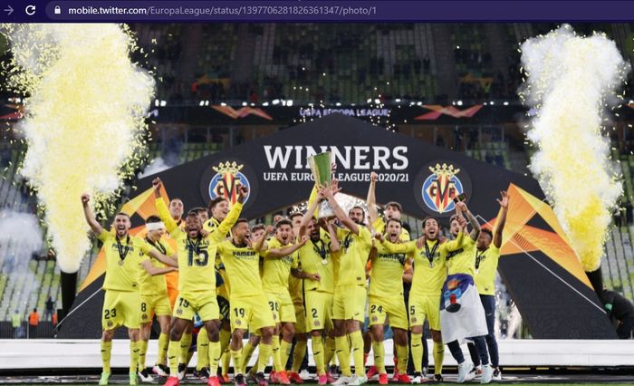 Villarreal memastikan gelar juara Liga Europa usai mengalahkan Manchester United pada partai final, Rabu (26/5/2021) waktu setempat atau Kamis dini hari WIB.
