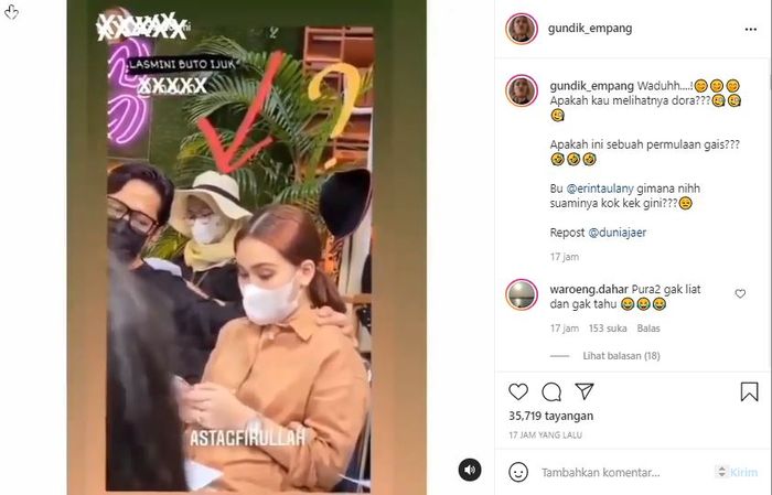 Video itu viral saat diunggah akun Instagram @gundik_empang.