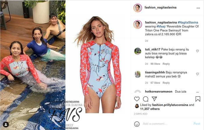 Cuek duduk manis di pinggir kolam bak Putri Duyung dengan baju renang Rp 2 jutaan, Nagita Slavina bikin netizen geleng-geleng kepala.