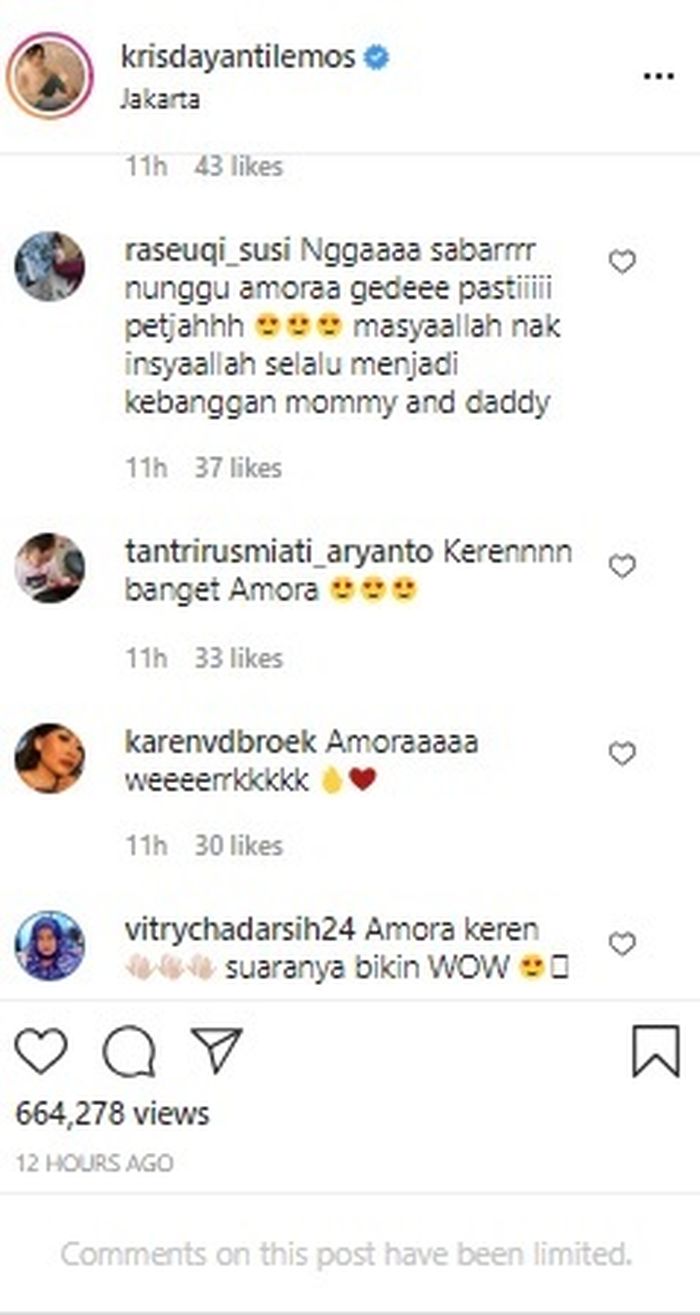 Komentar netizen tentang suara Amora.