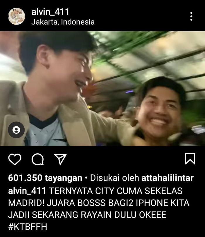 Alvin Faiz nonton bola bareng teman-temannya