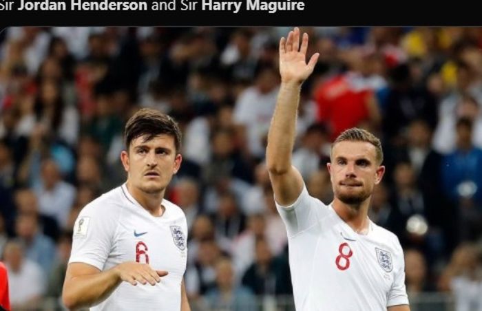 Kapten Manchester United dan Liverpool, Harry Maguire dan Jordan Henderson saat memperkuat timnas Inggris.