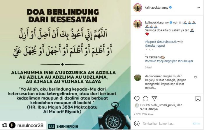 Unggahan Kalina Ocktaranny.