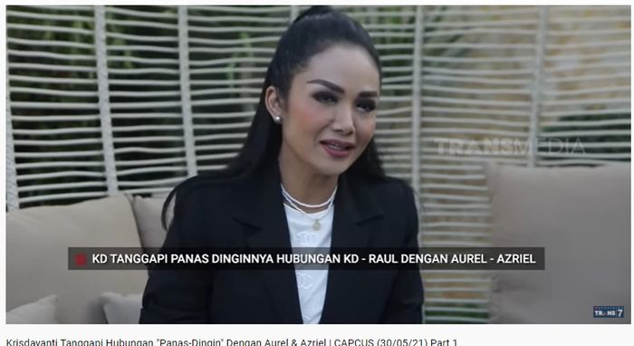 Krisdayanti expressed the feelings of Raul Lemos who had been associated with Aurel Azriel.