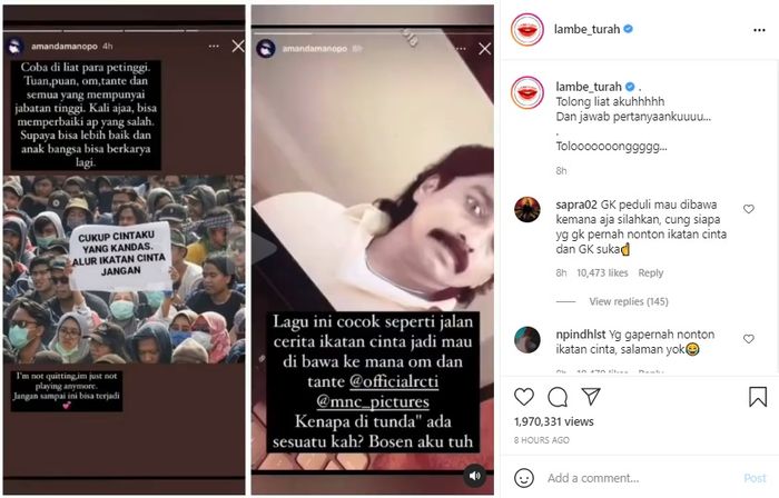 Amanda Manopo sentil soal alur Ikatan Cinta