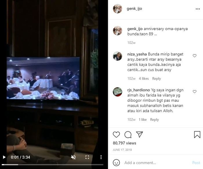 Ashanty tunjukkan pesta mewah yang digelar sang kakek pada tahun 1989