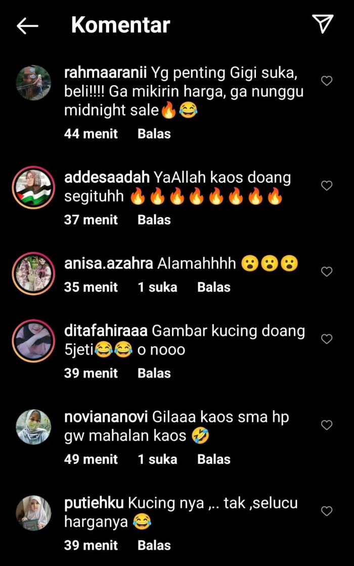Komentar netizen terhadap harga kaos yang dipakai Nagita Slavina