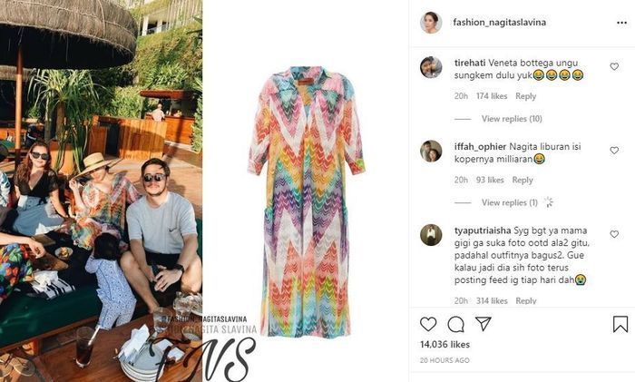 Komentar netizen pun melihat Nagita Slavina pakai dress puluhan juta Rupiah saat liburan ke pantai.