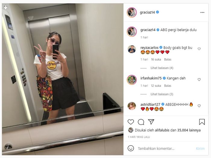 Penampilan terbaru Gracia Indri saat berada di Belanda