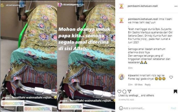 Kabar duka datang dari Ria Ricis. Sang kakak, Oki Setiana Dewi sampai meminta agar Ria Ricis segera pulang ke rumah.