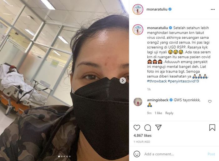 Mona Ratuliu Berbagi Perasaannya Saat Satu Ruangan Bareng Pasien <a href='https://medan.tribunnews.com/tag/covid-19' title='Covid-19'>Covid-19</a>