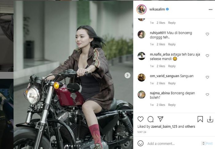 Komentar netizen dalam postingan Wika Salim 