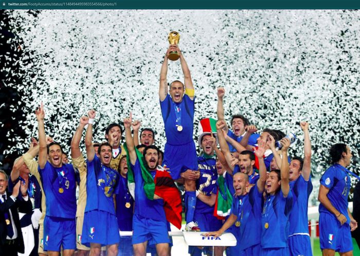 Timnas Italia menjadi juara Piala Dunia 2006.