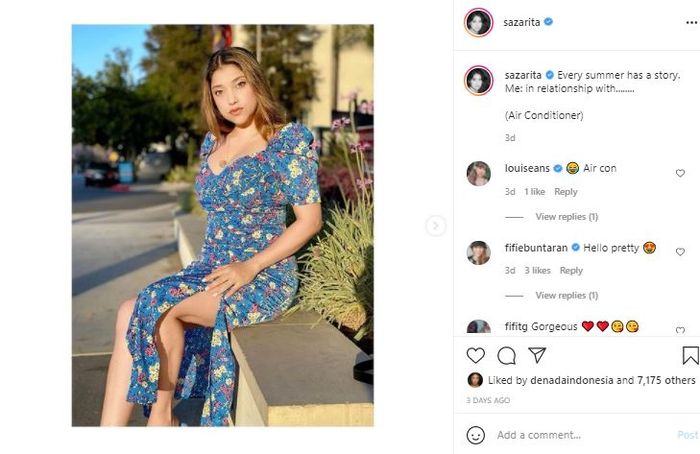 Penampilan seksi <a href='https://medan.tribunnews.com/tag/sarah-azhari' title='Sarah Azhari'>Sarah Azhari</a> yang menuai beragam pujian netizen