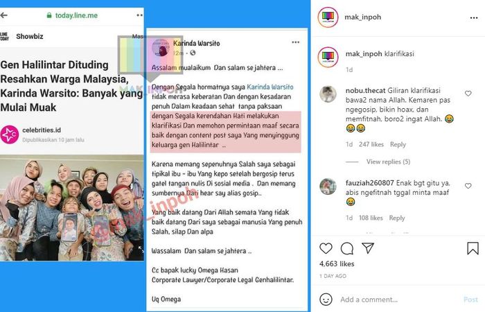 Ucapan permintaan maaf dari netizen <a href='https://tribunmedan.cfd/tag/malaysia' title='Malaysia'>Malaysia</a> yang menuding keluarga <a href='https://tribunmedan.cfd/tag/gen-halilintar' title='Gen&nbsp;Halilintar'>Gen&nbsp;Halilintar</a> melanggar prokes.