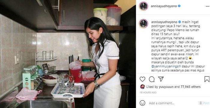 Penampakan dapur Annisa Pohan di rumah dinas TNI yang jauh dari kata mewah