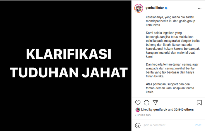 Dituding langgar prokes hingga bikin warga Malaysia geram, Gen Halilintar bantah tegas lewat klarifikasi ini.