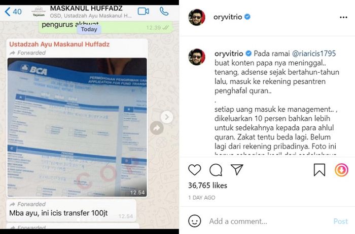 Unggahan Ory Vitrio