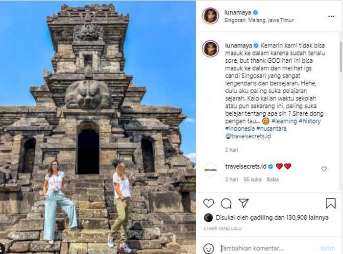 Postingan Instagram Luna Maya