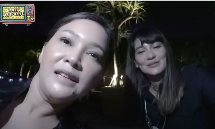 Maia Estianty saat bertemu Luna Maya di Bali
