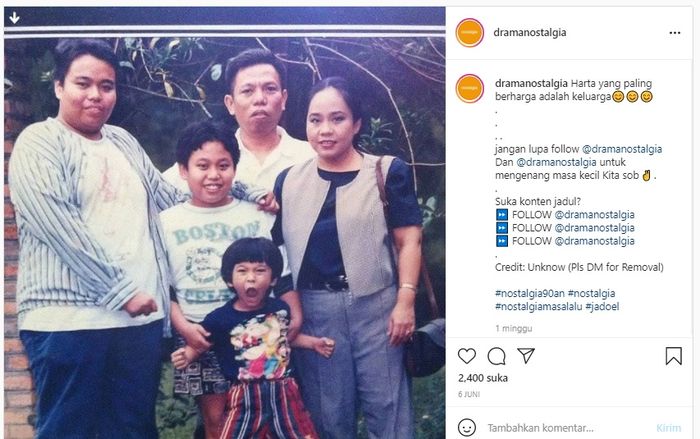 Potret keluarga <a href='https://medan.tribunnews.com/tag/dono-warkop-dki' title='Dono Warkop DKI'>Dono Warkop DKI</a> 