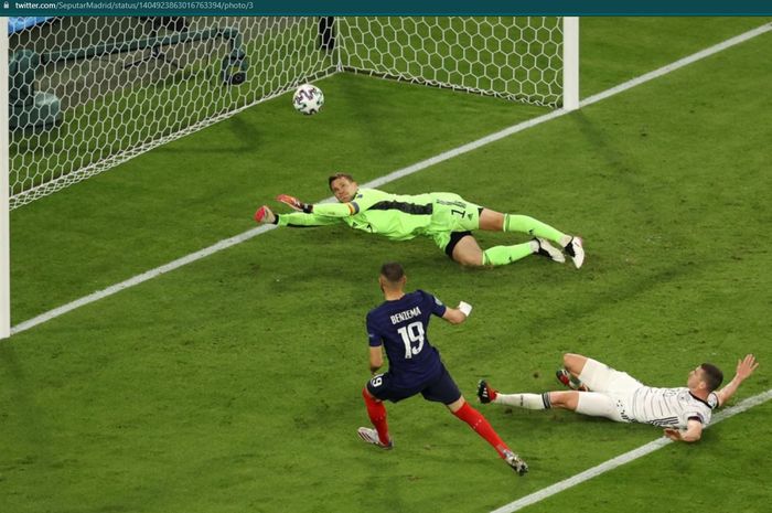 Karim Benzema sempat mencetak gol ke gawang Jerman sebelum akhirnya dianulir.