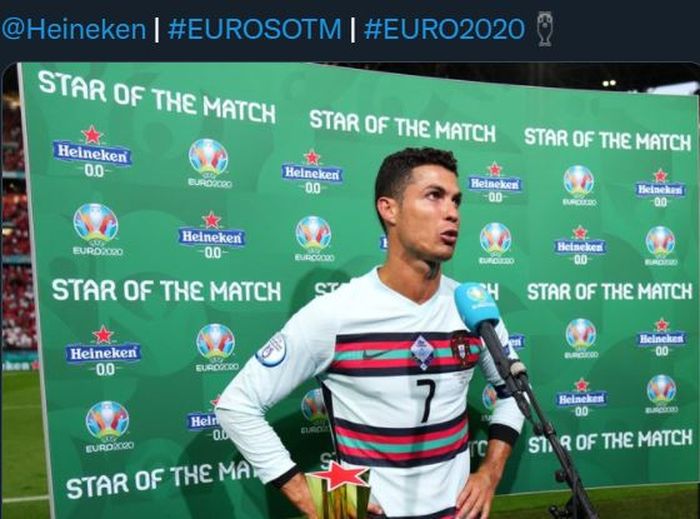 Cristiano Ronaldo terpilih sebagai pemain terbaik dalam laga Euro 2020 yang mempertemukan Hungaria vs Portugal.