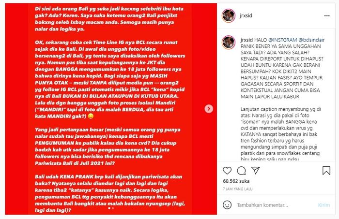 Unggahan <a href='https://jambi.tribunnews.com/tag/jerinx' title='Jerinx'>Jerinx</a> <a href='https://jambi.tribunnews.com/tag/sid' title='SID'>SID</a>