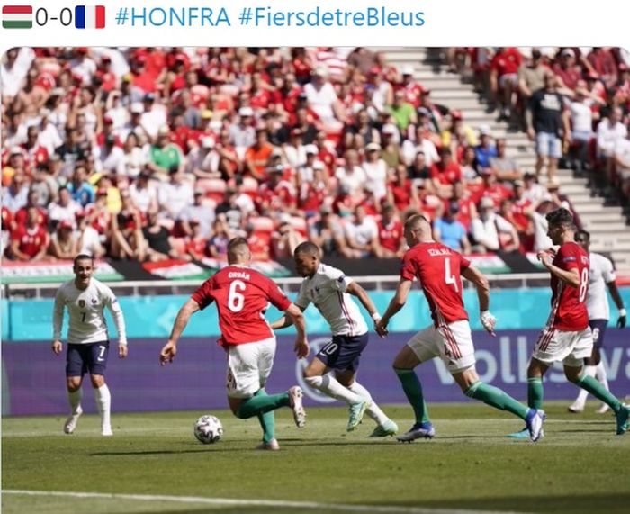 Timnas Hungaria melawan Prancis dalam matchday kedua Grup F EURO 2020 di Puskas Arena , Sabtu (19/6/2021) waktu setempat.