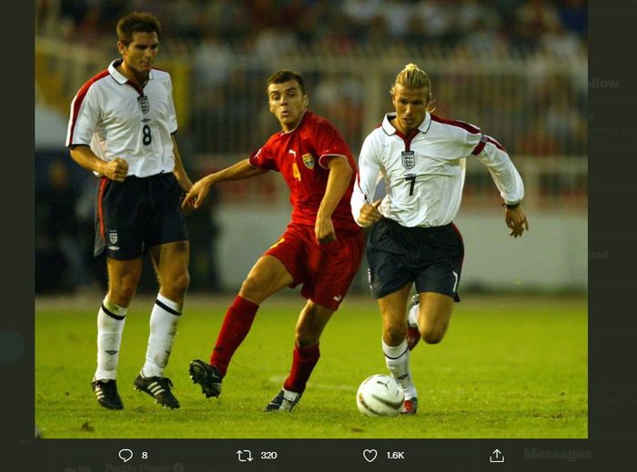 Goran Pandev (tengah) dalam duel Makedonia versus timnas Inggris yang masih diperkuat generasi David Beckham (7) dan Frank Lampard.