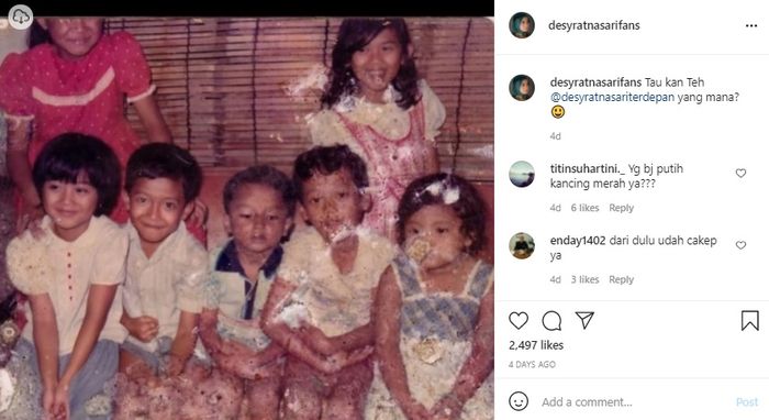 Potret masa kecil <a href='https://manado.tribunnews.com/tag/desy-ratnasari' title='Desy Ratnasari'>Desy Ratnasari</a>
