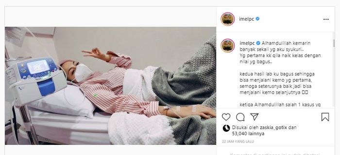 Imel Putri, mantan istri <a href='https://manado.tribunnews.com/tag/sirajuddin-mahmud' title='Sirajuddin Mahmud'>Sirajuddin Mahmud</a> kemoterapi