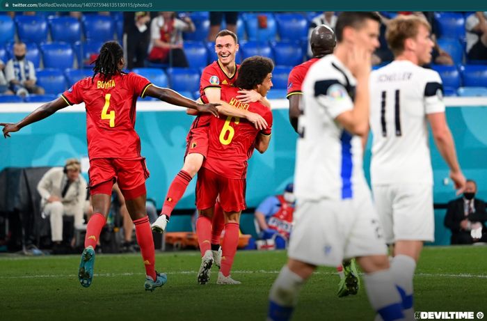 Timnas Belgia lolos ke babak 16 besar Euro 2020 berbekal status juara Grup B.