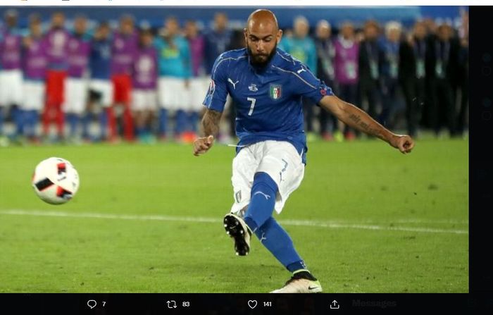 Simone Zaza gagal menunaikan tugas dalam adu penalti di laga Italia vs Jerman pada Euro 2016.
