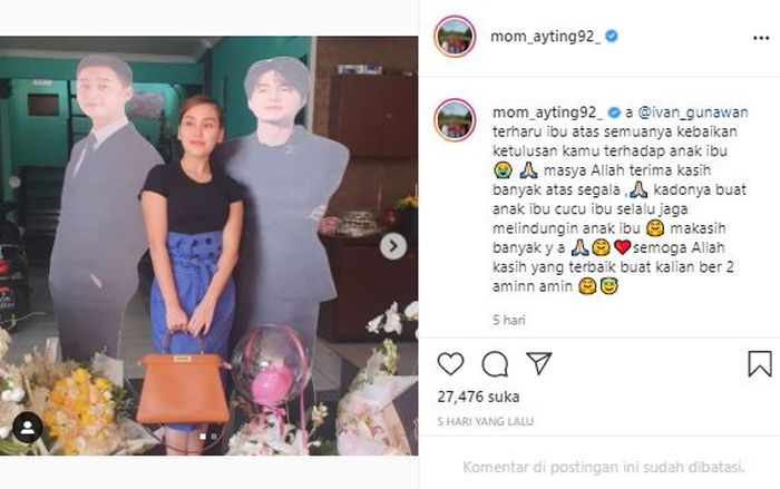 Umi Kalsum rupanya baru sadar ada laki-laki yang tulus menyayangi Ayu Ting Ting yaitu Ivan Gunawan.