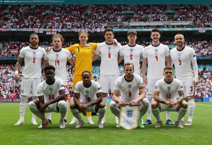 Skuad timnas Inggris yang berlaga melawan timnas Jerman di babak 16 besar Euro 2020.