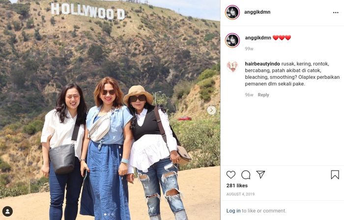 Potret mantan istri Tora Sudiro saat liburan ke Hollywood