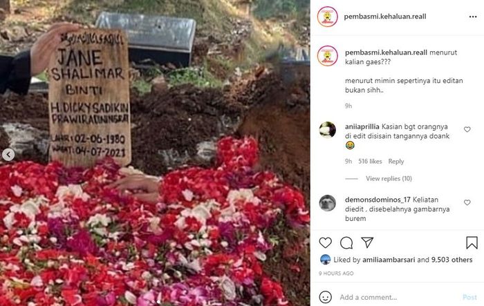 Makam Jane Shalimar muncul tangan misterius