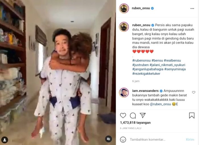 Tunjukkan Kasih Sayangnya Pada Betrand Peto Yang Tak Kaleng Kaleng Ruben Onsu Rela Gendong Sang Putra Di Punggung Agar Mau Lekas Mandi Nanti Ini Akan Jadi Cerita