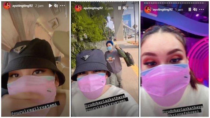 Ayu Ting Ting jalan kaki terobos jalan macet