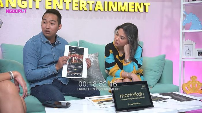 Adik Askara Harsono, Kinenta, menunjukkan bukti Mahendra Dito S dan Nindy Ayunda saling kenal