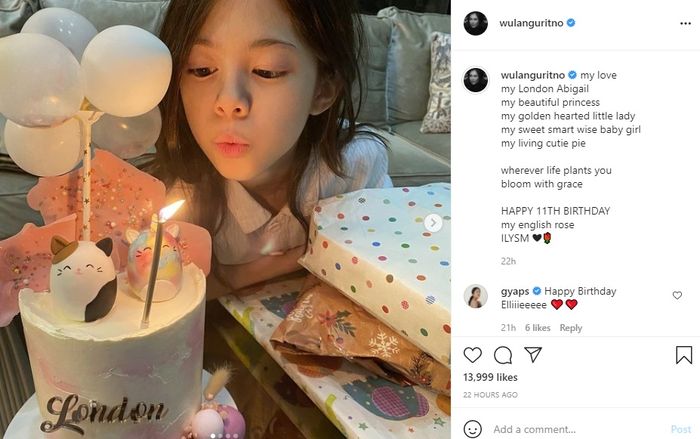 Baru Saja Ulang Tahun, Ini Arti Nama London Abigail Dimitri, Anak Wulan
