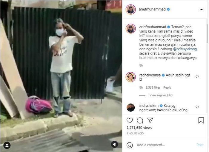 Unggahan Arief Muhammad tentang seorang pekerja konstruksi menjadi viral karena dipecat karena tidak memakai masker.