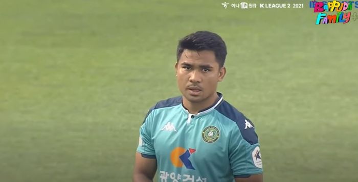 Penampilan Asnawi Mangkualam dalam laga melawan Gyeongnam FC, Senin (12/7/2021).