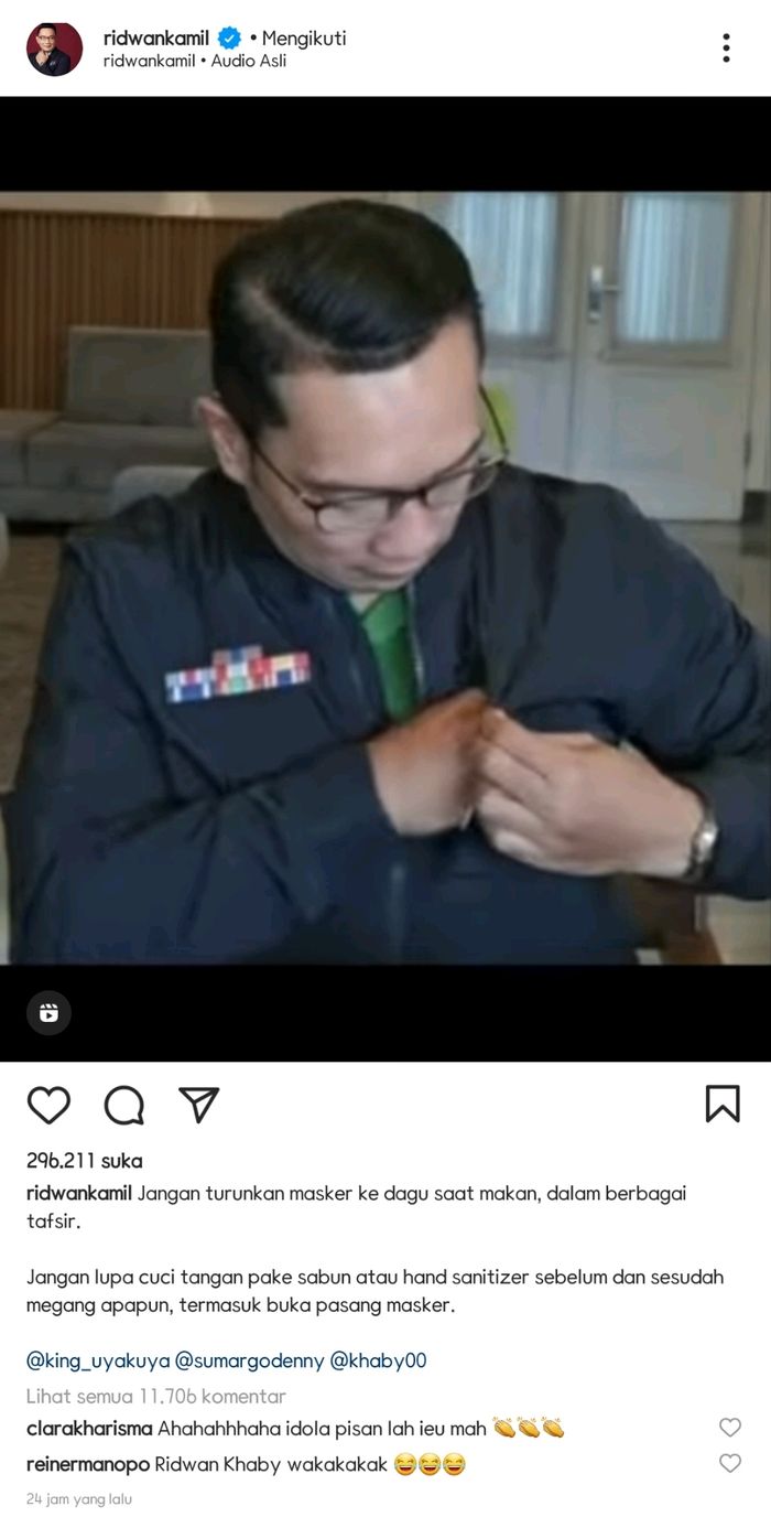 Video Ridwan Kamil menanggapi parodi <a href='https://kupang.tribunnews.com/tag/uya-kuya' title='Uya Kuya'>Uya Kuya</a> dan <a href='https://kupang.tribunnews.com/tag/denny-sumargo' title='Denny Sumargo'>Denny Sumargo</a>.