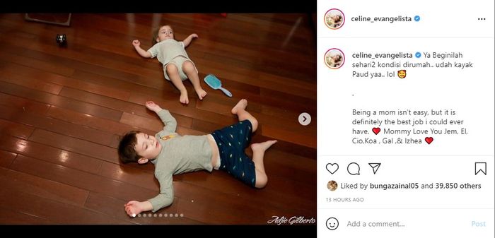 Postingan instagram Celine Evengelista