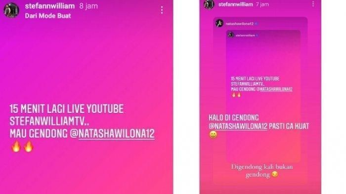 Tangkapan layar instagram Stefan William dan Natasha Wilona