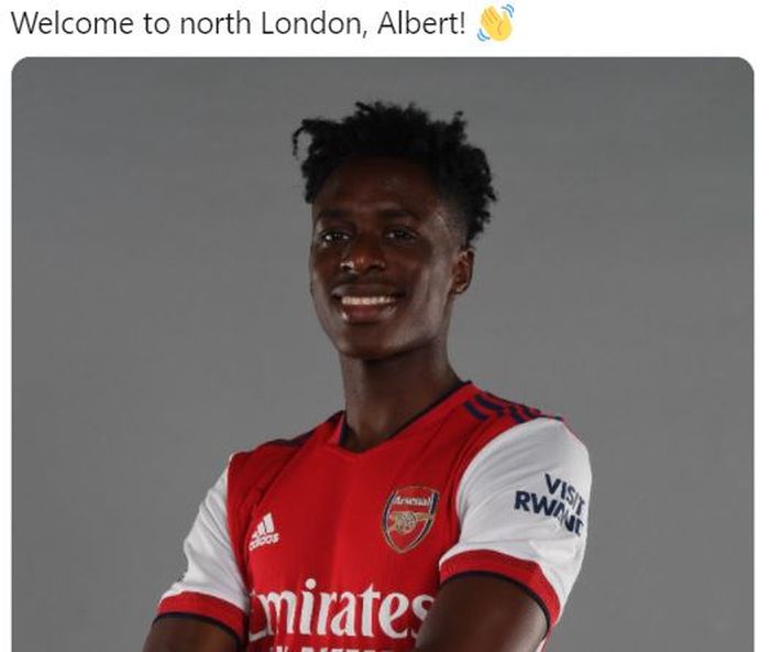 Pemain anyar Arsenal, Albert Sambi Lokonga.