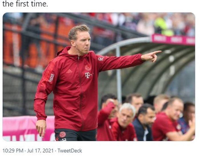 Pelatih Bayern Muenchen, Julian Nagelsmann.