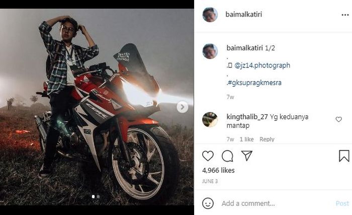 Baim dengan <a href='https://manado.tribunnews.com/tag/motor-gede' title='motor gede'>motor gede</a>